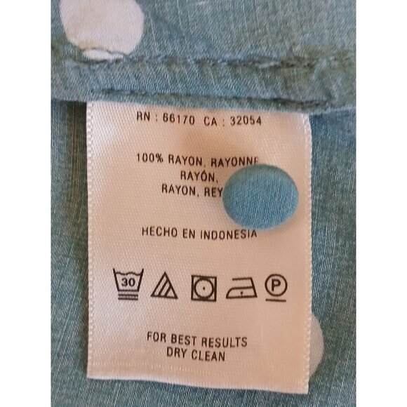 Maeve By Anthropologie Braxton Polka Dot Flutter Sleeve Blouse Small Teal White‎ - Picture 15 of 15